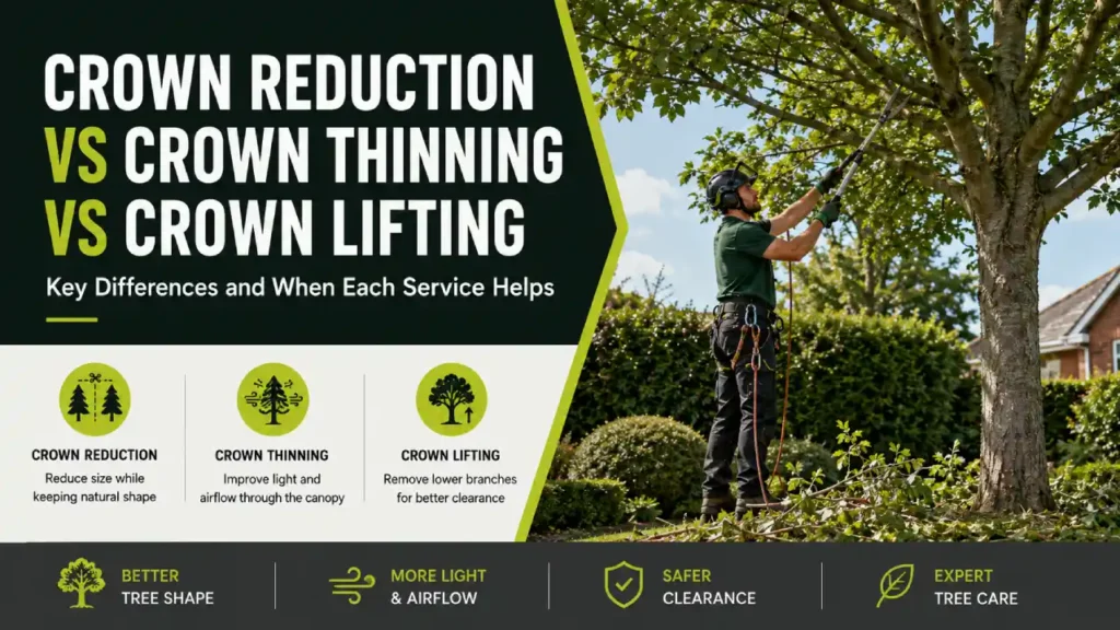 Crown Reduction vs Crown Thinning vs Crown Lifting